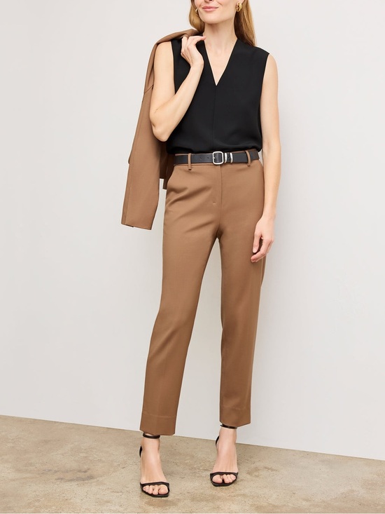 MM Lafleur Pants - MM. LAFLEUR The Mejia Pant - Washable Wool Twill  in Camel Saddle